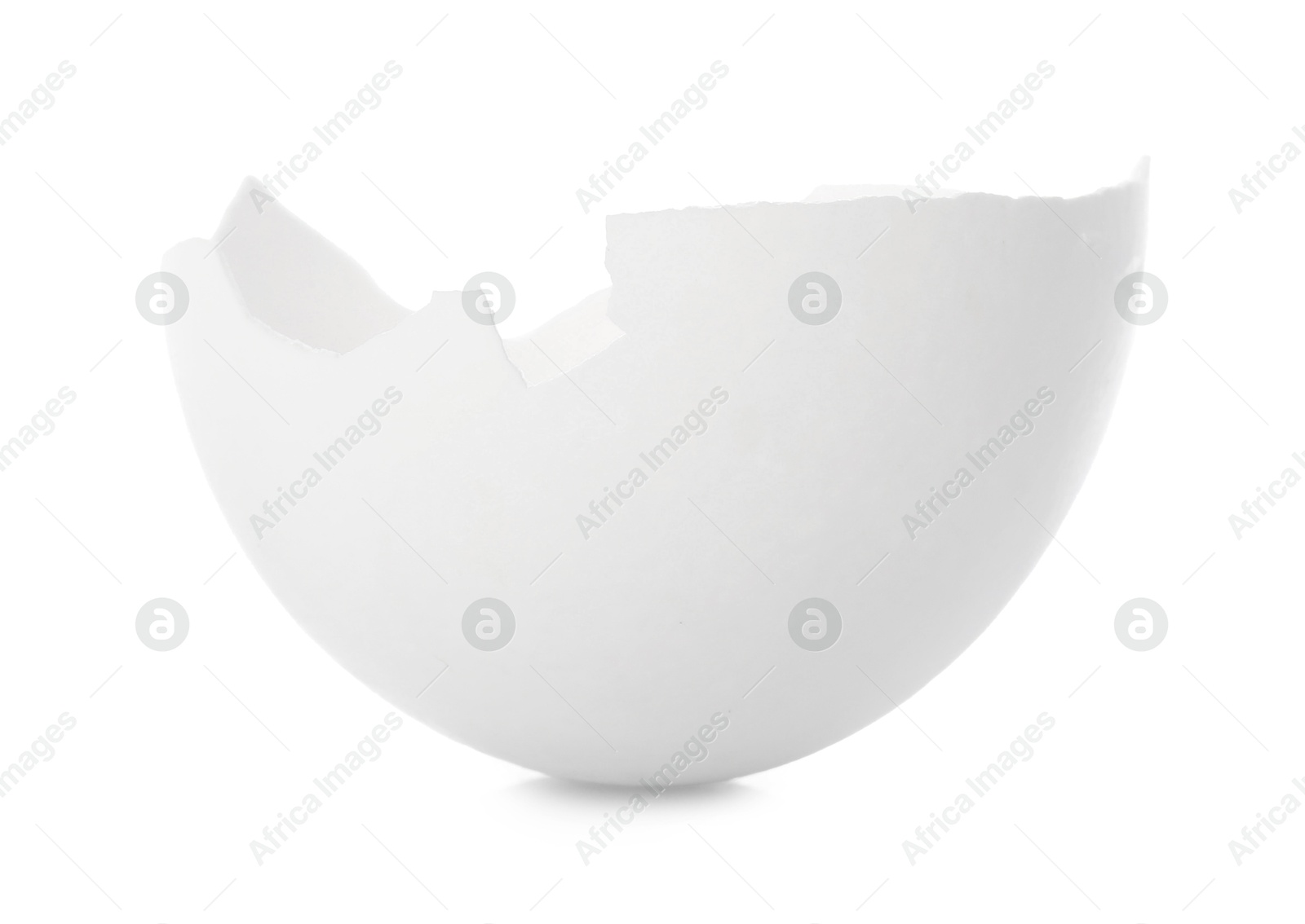 Photo of One piece of broken eggshell isolated on white