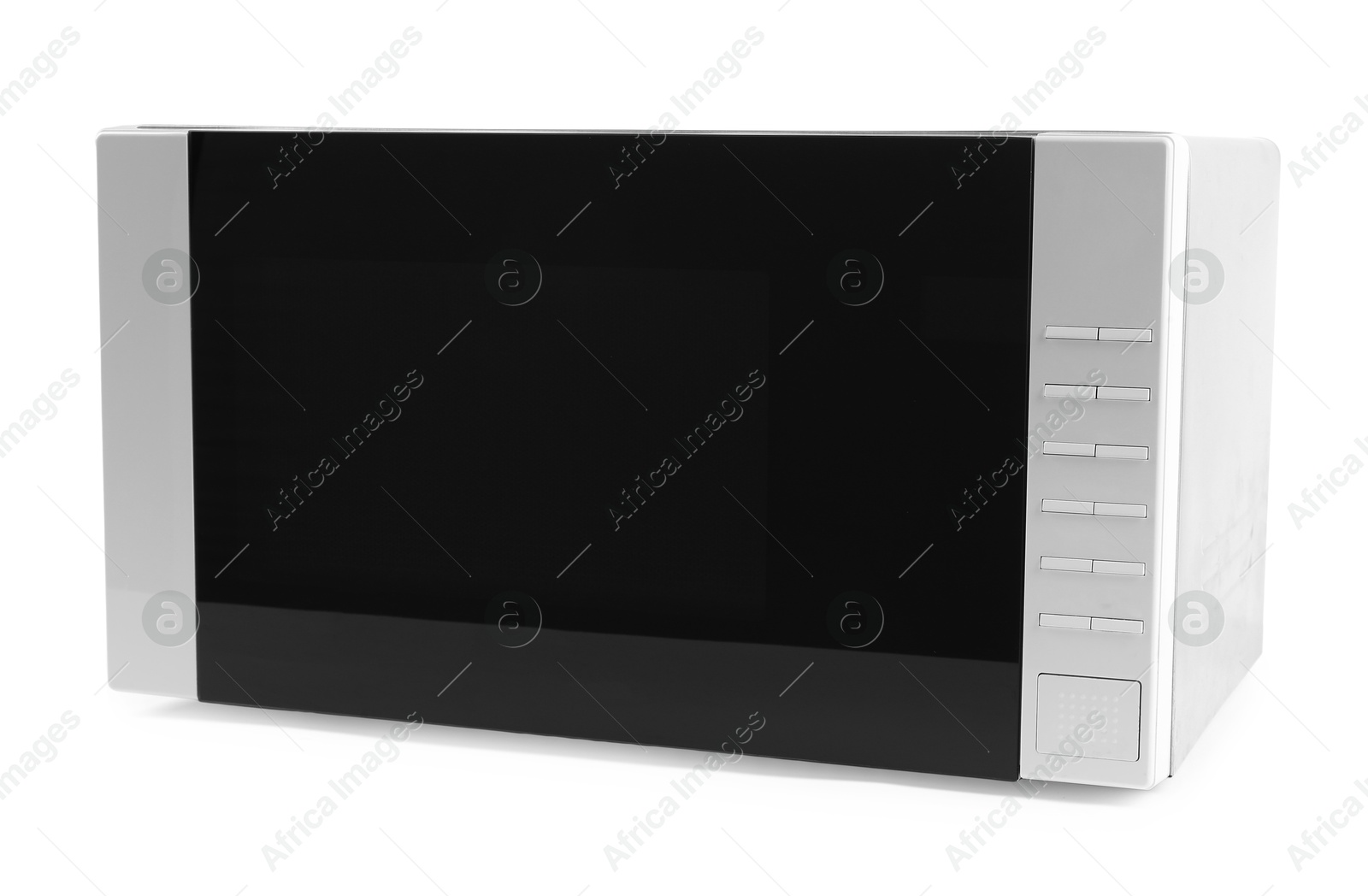 Photo of Closed modern microwave oven isolated on white