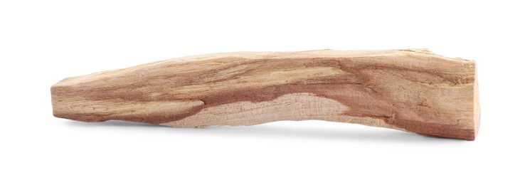 Photo of One palo santo stick on white background