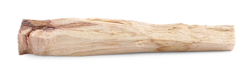 Photo of One palo santo stick on white background