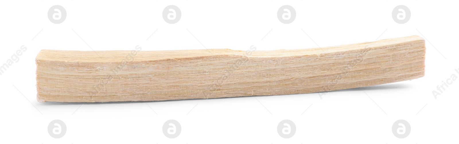 Photo of One palo santo stick on white background