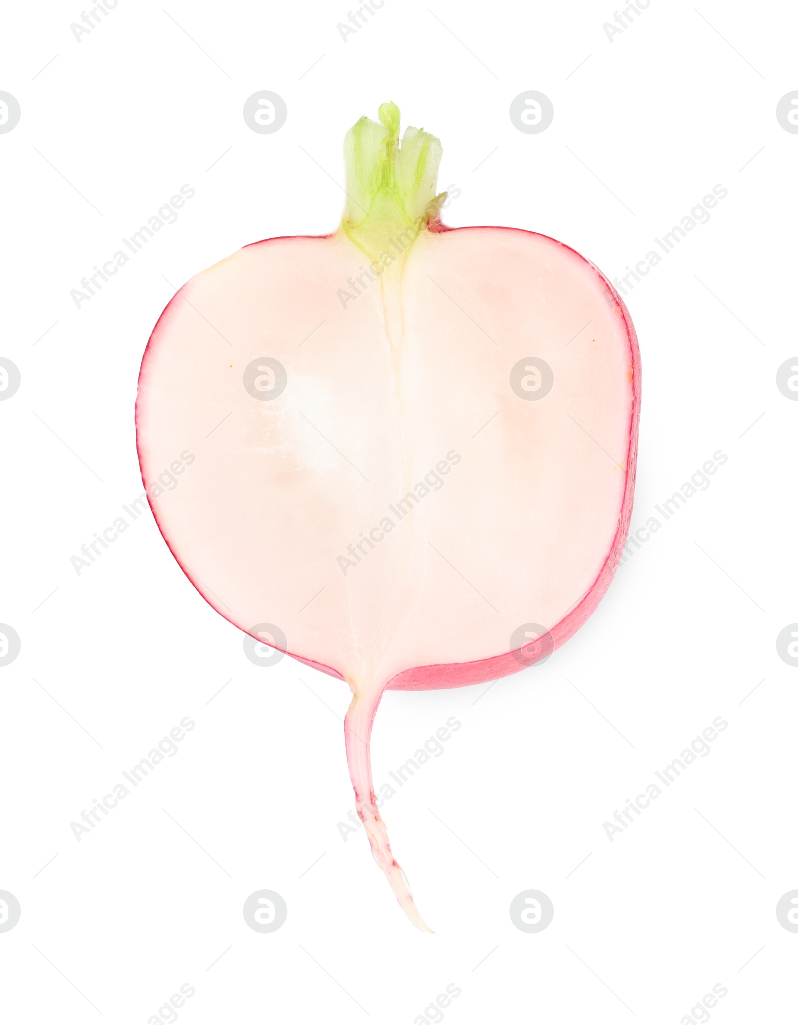 Photo of Piece of fresh ripe radish isolated on white