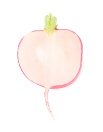 Photo of Piece of fresh ripe radish isolated on white