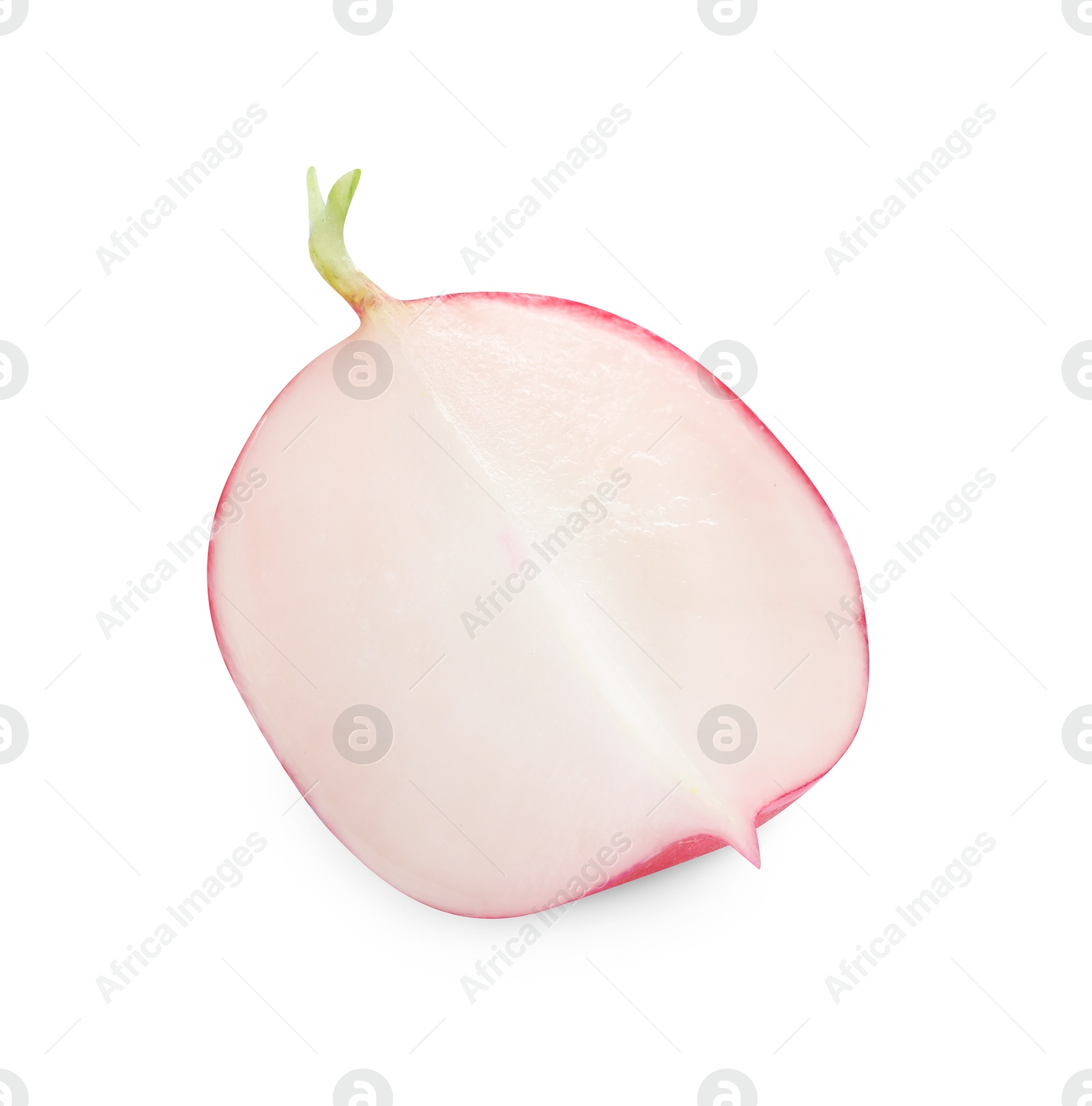 Photo of Piece of fresh ripe radish isolated on white