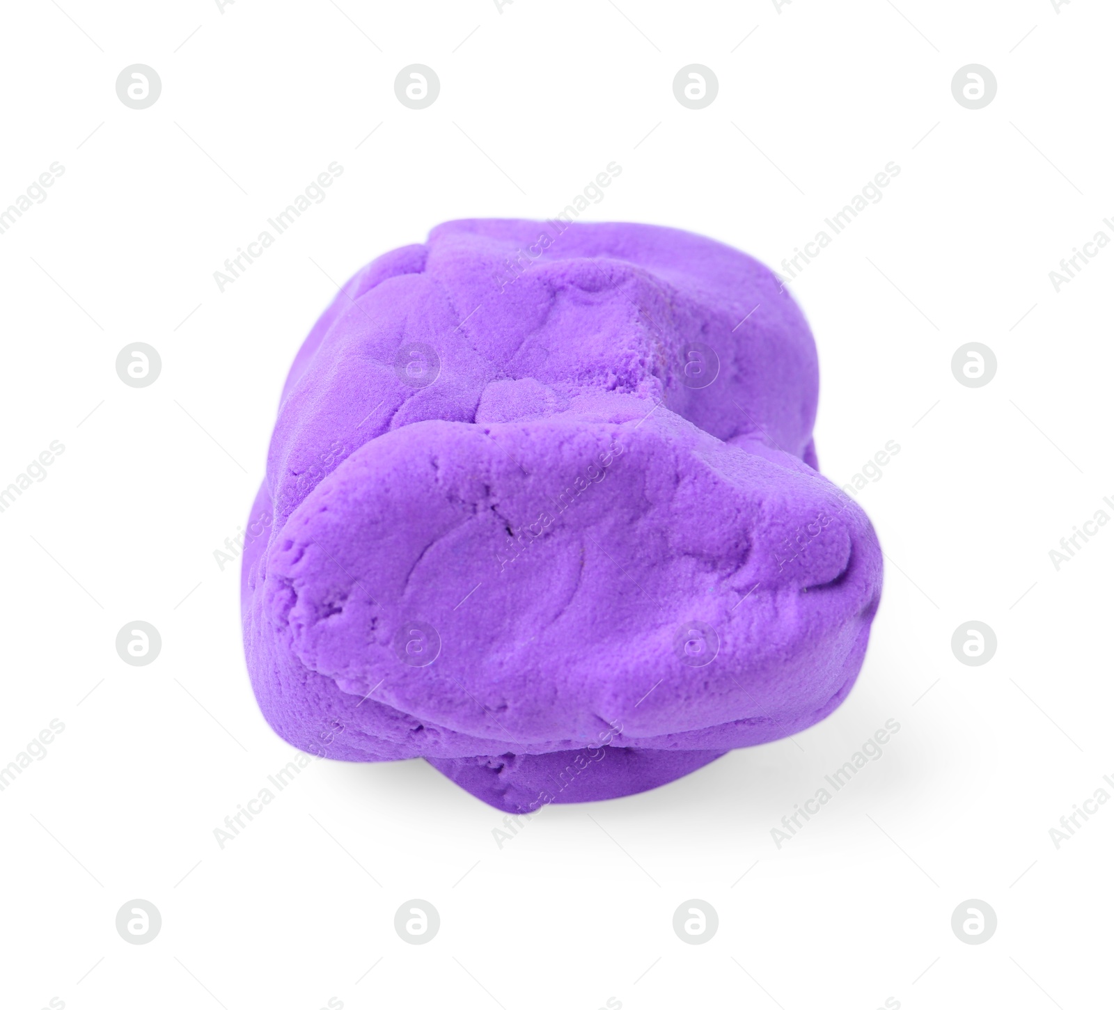 Photo of Bright purple play dough isolated on white