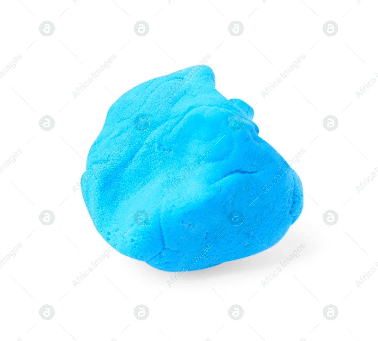 Photo of Light blue play dough isolated on white