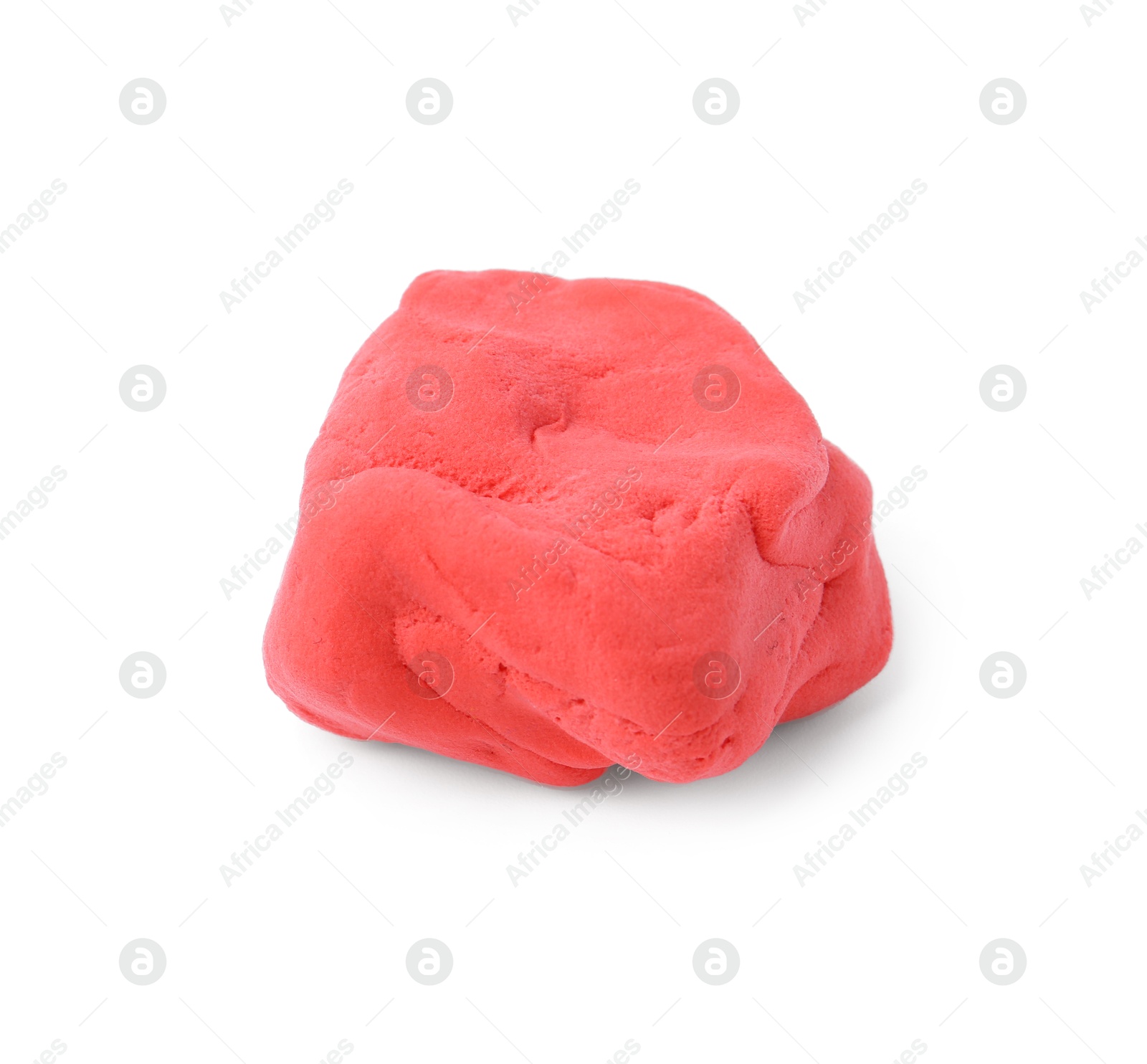 Photo of Bright red play dough isolated on white