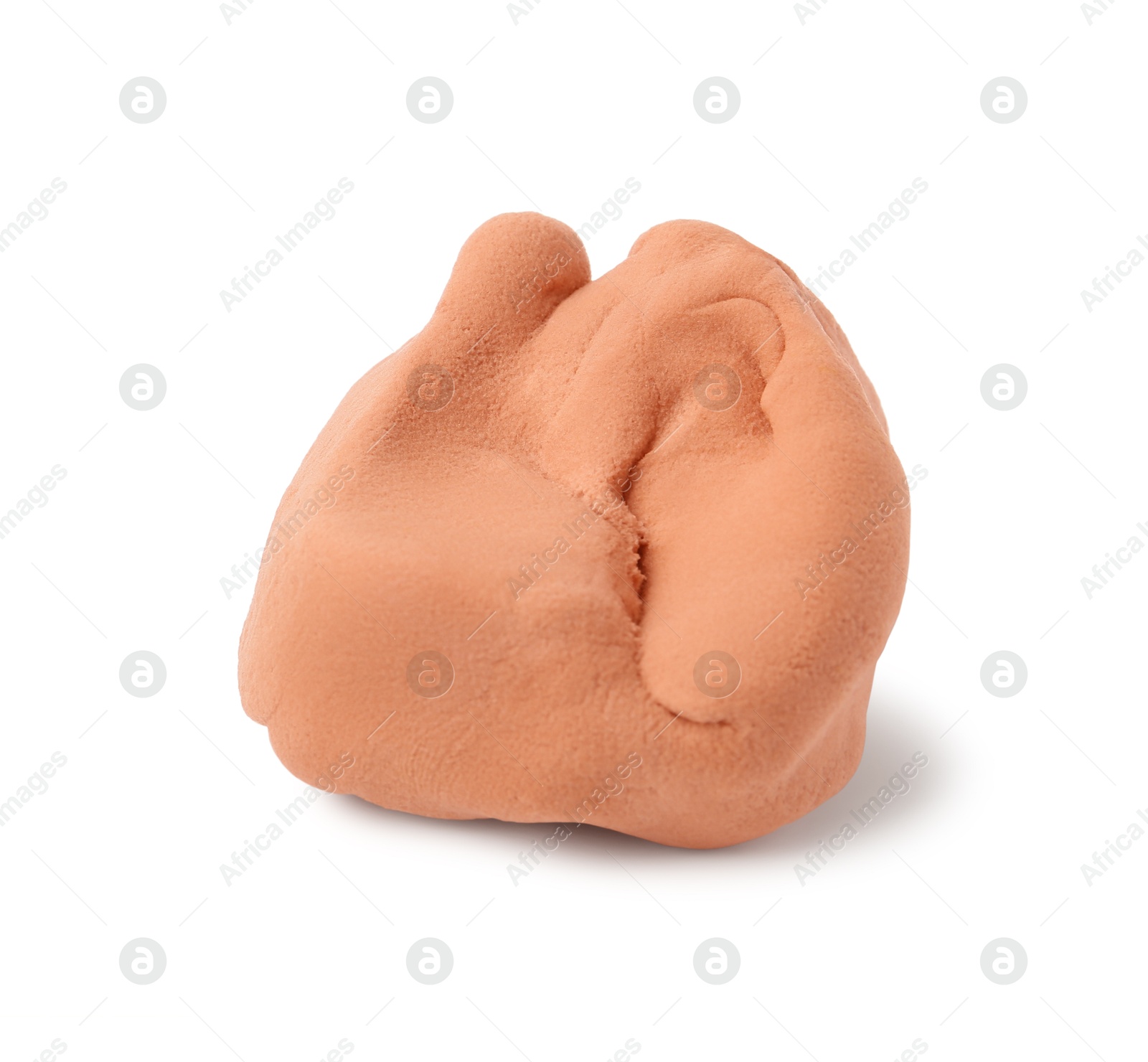 Photo of Piece of colorful play dough isolated on white