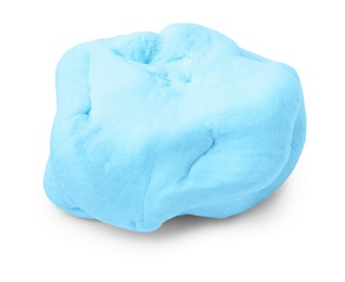 Photo of Light blue play dough isolated on white