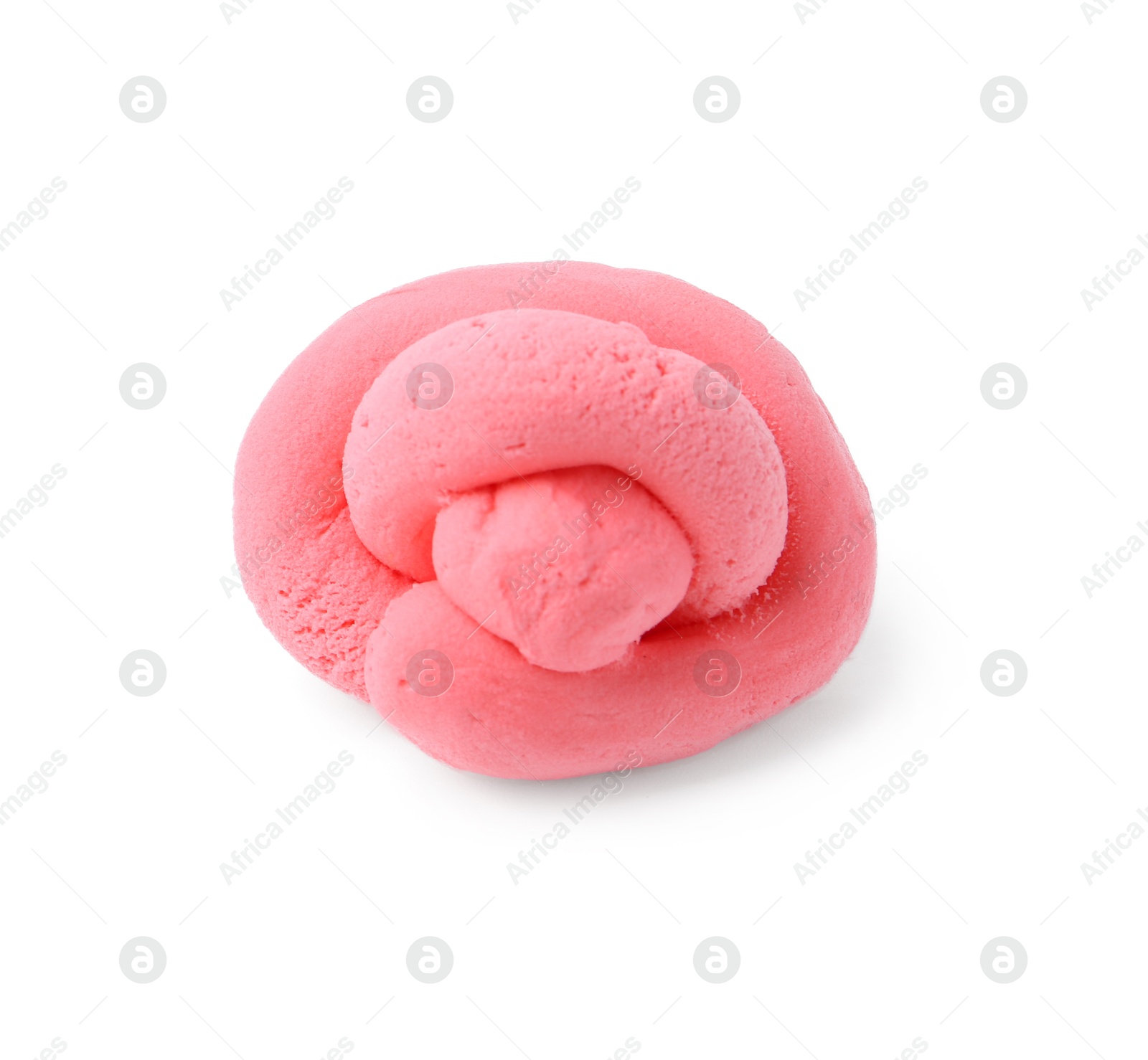 Photo of Bright pink play dough isolated on white