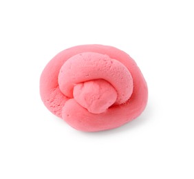 Photo of Bright pink play dough isolated on white