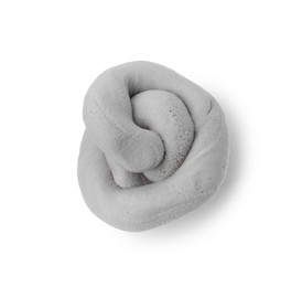 Photo of Grey play dough isolated on white, top view