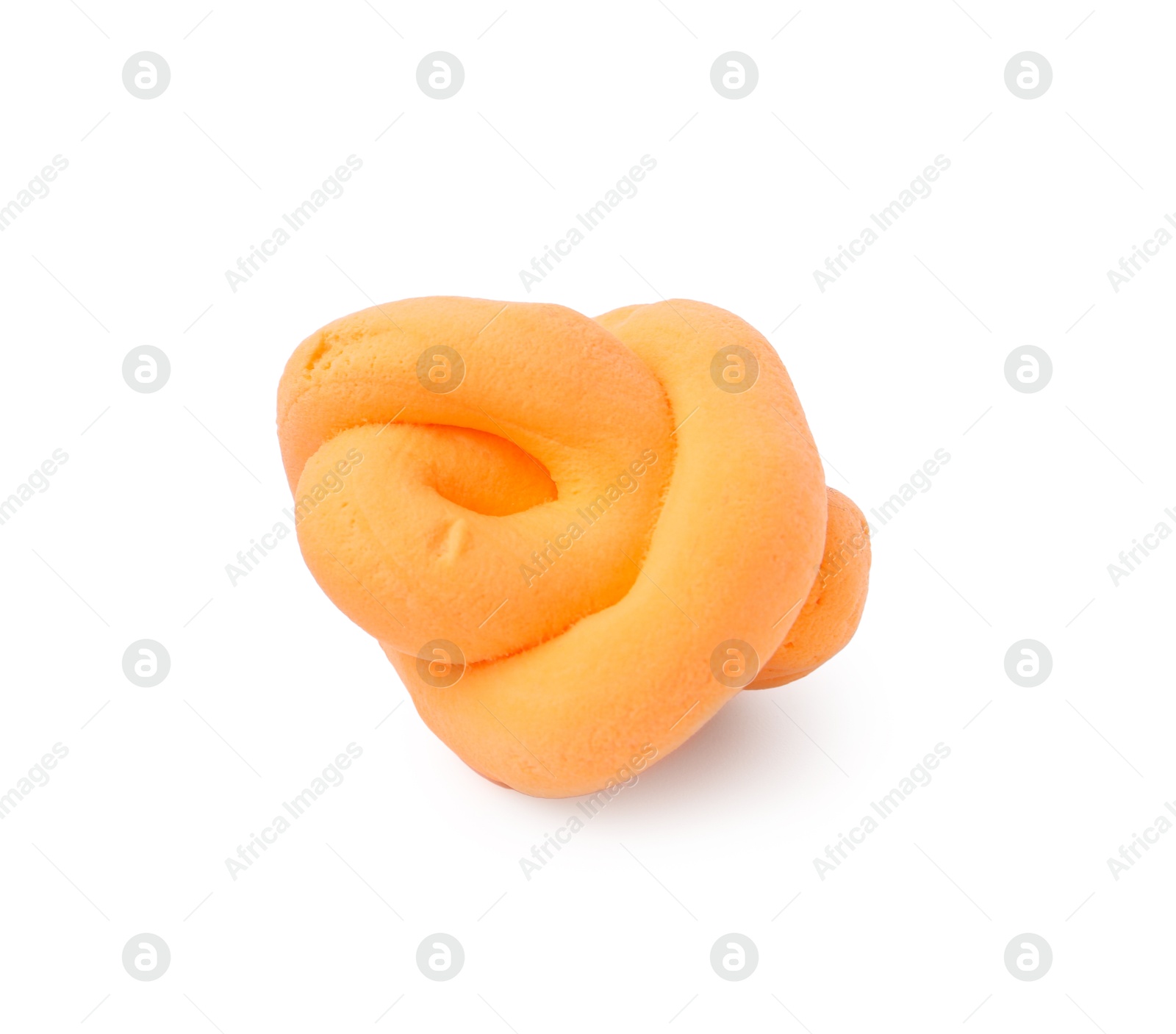 Photo of Bright orange play dough isolated on white