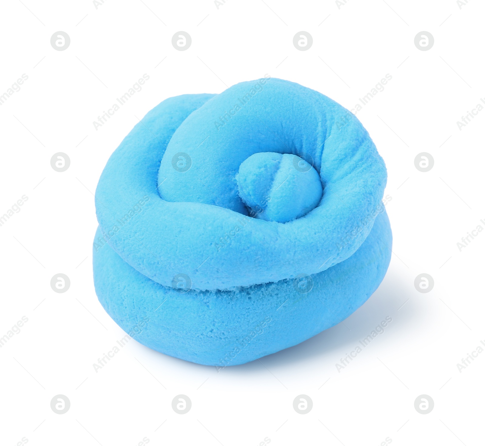 Photo of Light blue play dough isolated on white