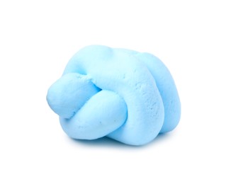 Photo of Light blue play dough isolated on white