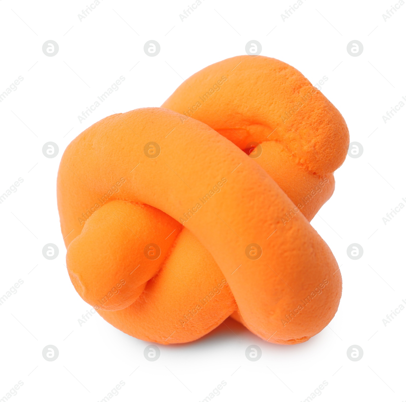 Photo of Bright orange play dough isolated on white