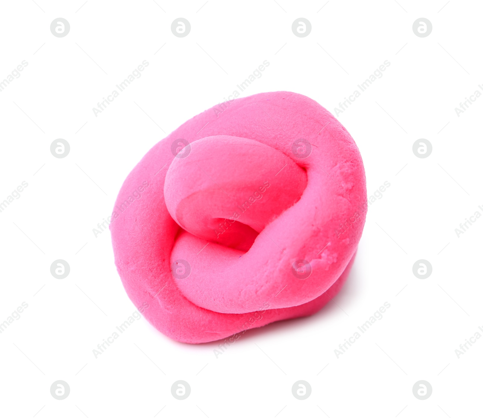 Photo of Bright pink play dough isolated on white