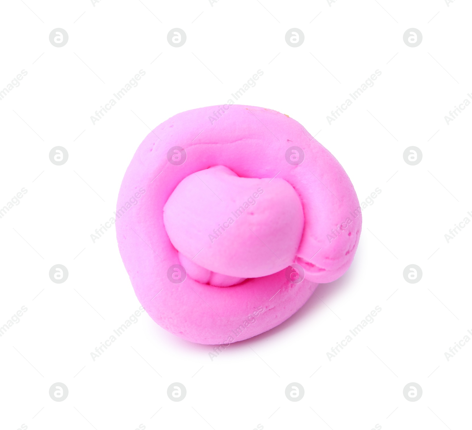 Photo of Bright pink play dough isolated on white