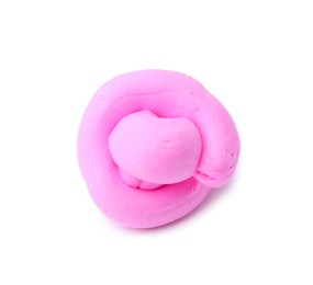 Photo of Bright pink play dough isolated on white