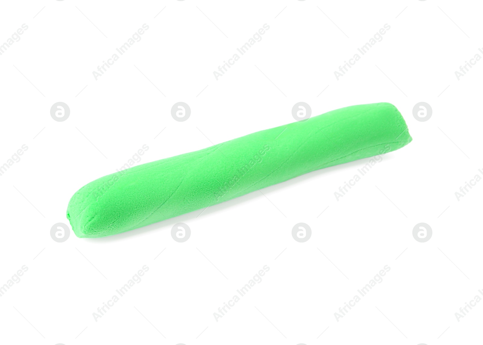 Photo of Bright green play dough isolated on white