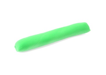 Photo of Bright green play dough isolated on white