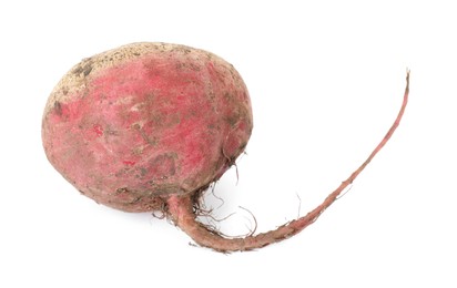 One fresh ripe beetroot isolated on white