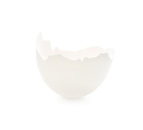 Piece of cracked eggshell isolated on white