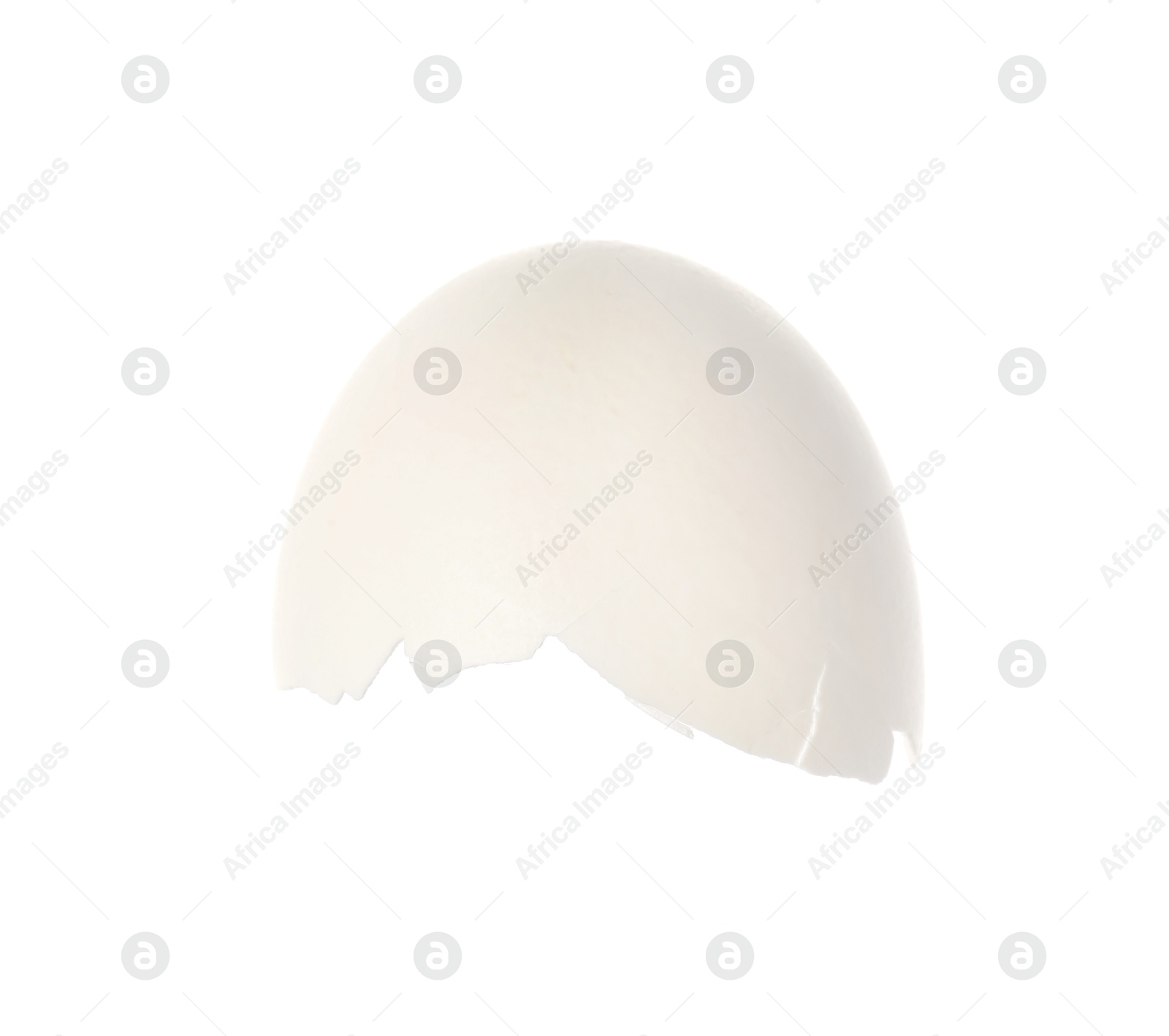 Photo of One piece of broken eggshell isolated on white