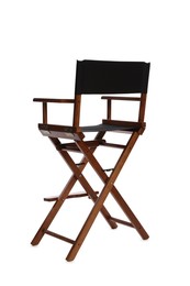 Photo of One empty director's chair isolated on white