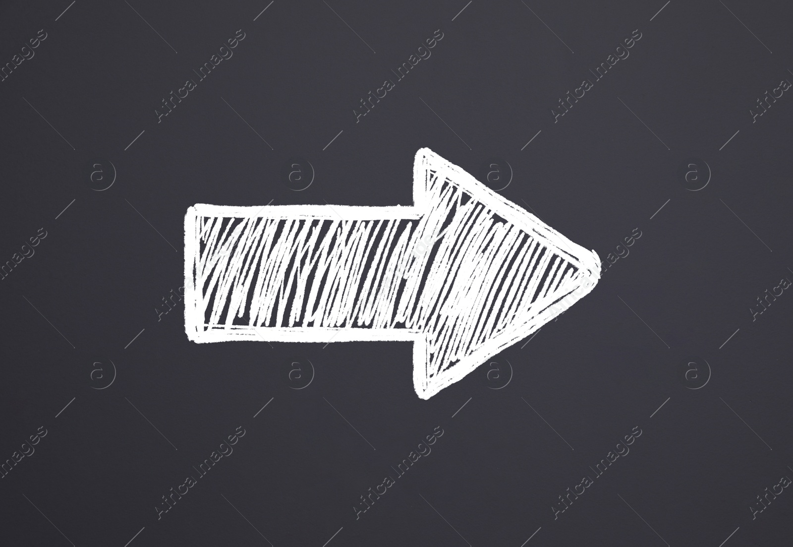 Image of One white arrow on dark grey background