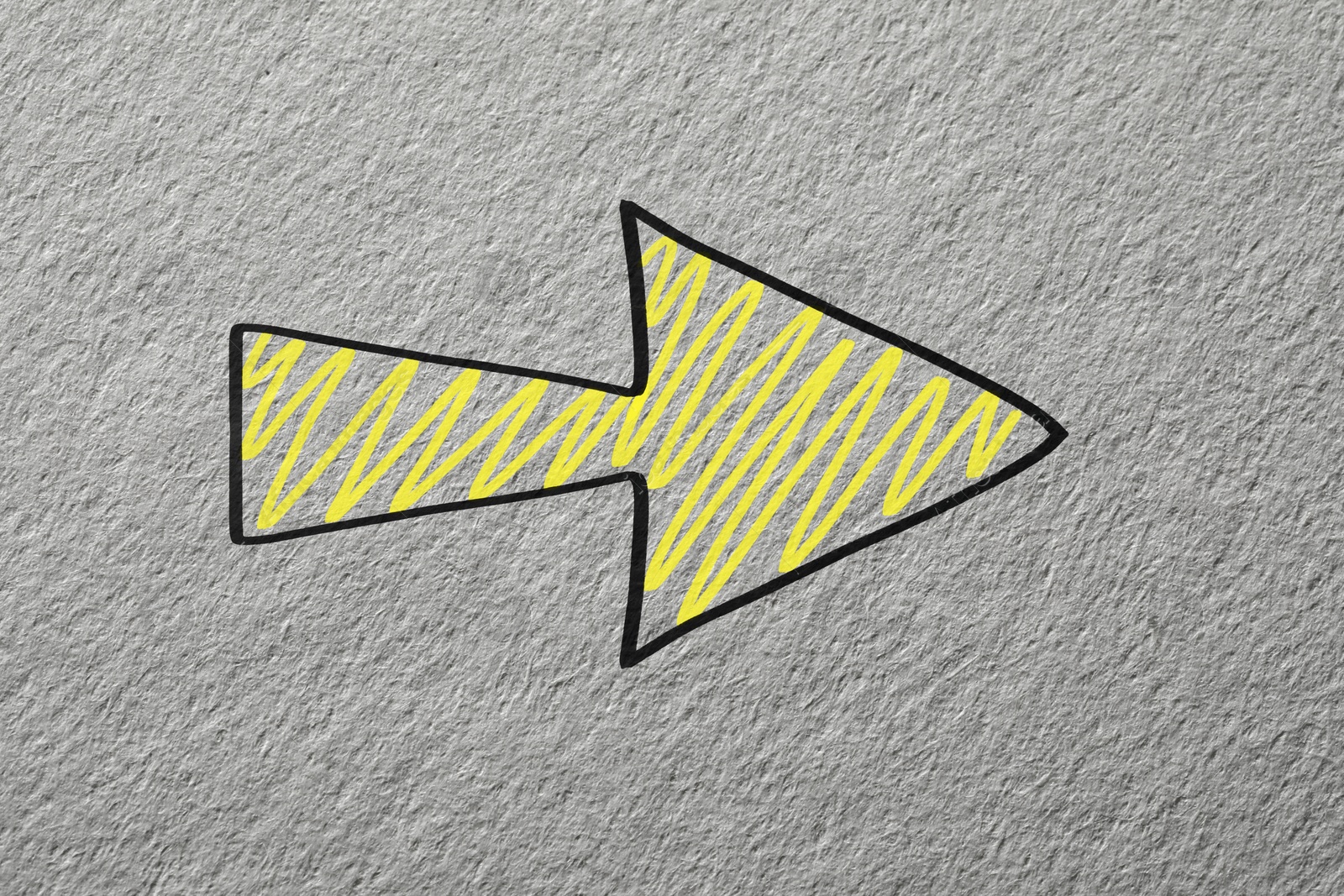 Image of One arrow on light grey textured background. Pointer