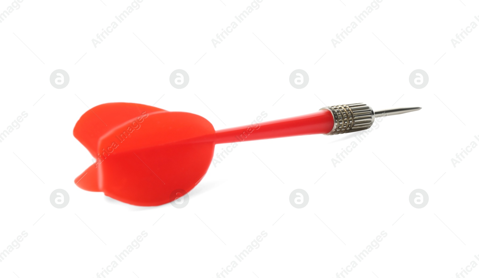 Photo of One red dart arrow isolated on white