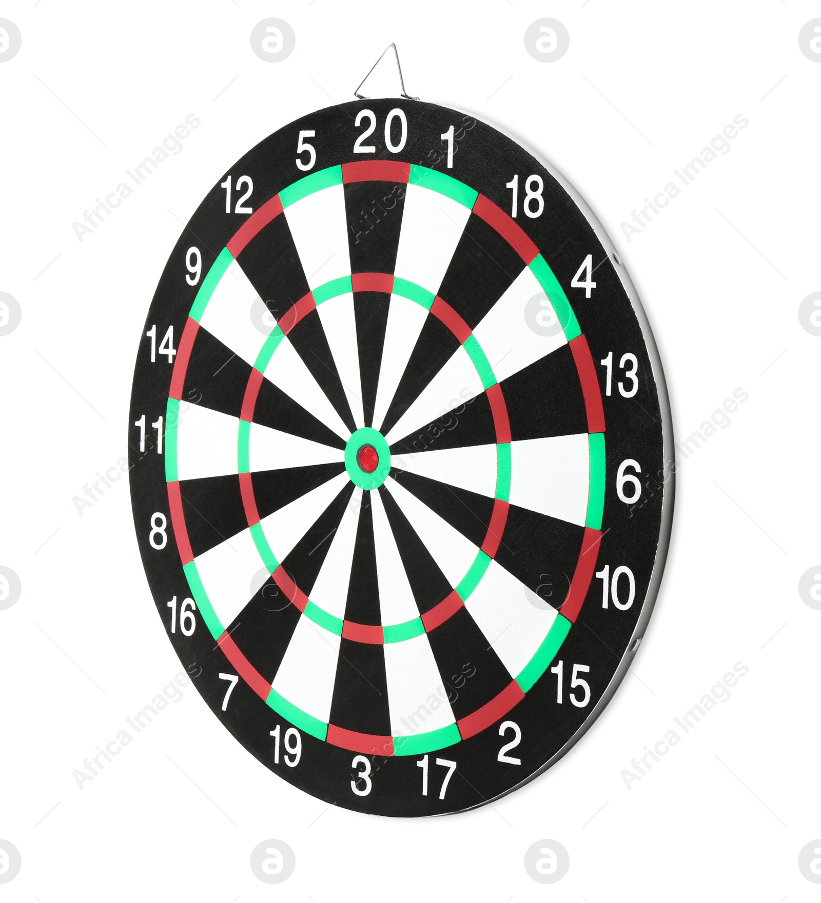 Photo of One dartboard isolated on white. Sports equipment