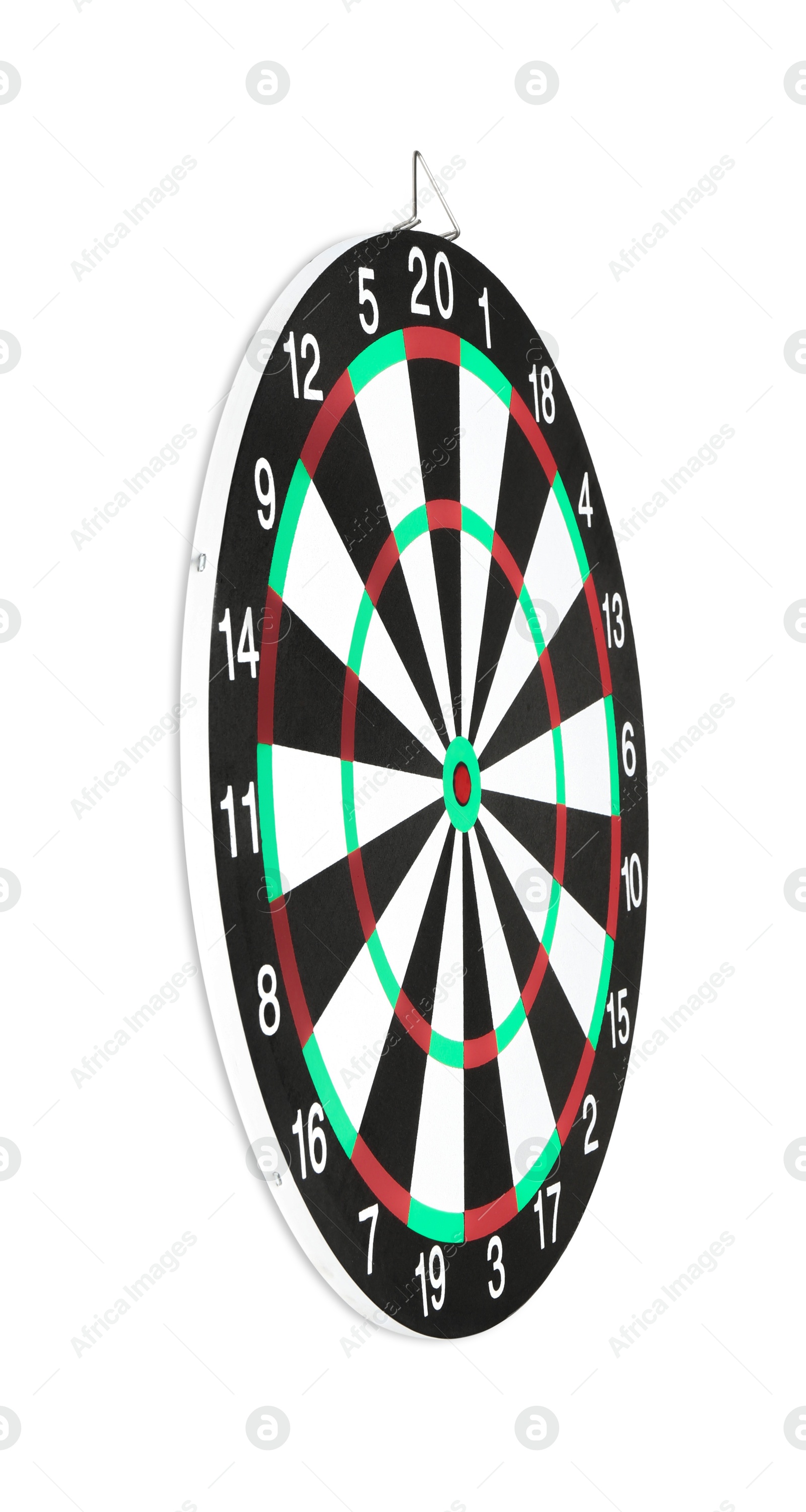 Photo of One dartboard isolated on white. Sports equipment