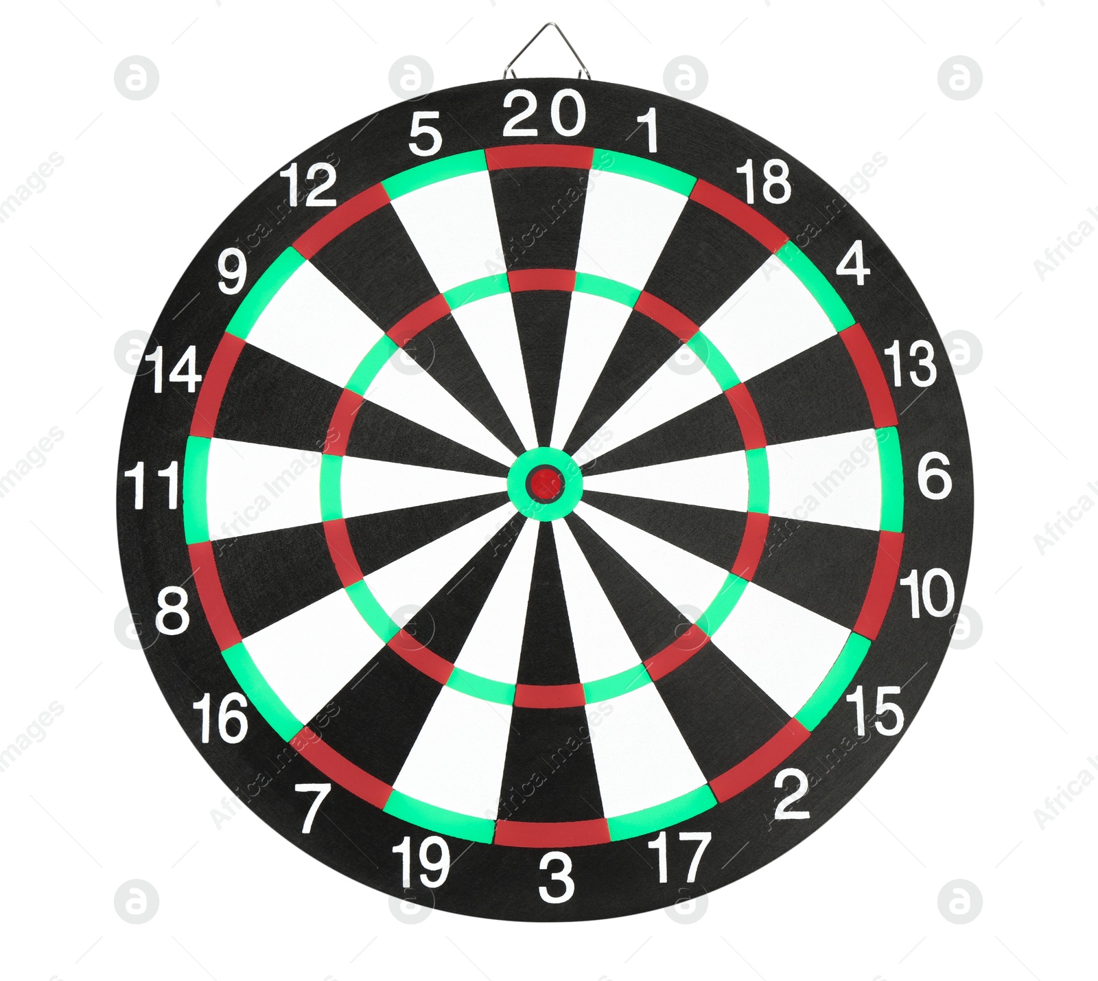 Photo of One dartboard isolated on white. Sports equipment