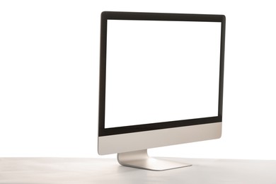 Photo of Computer monitor isolated on white. Modern technology