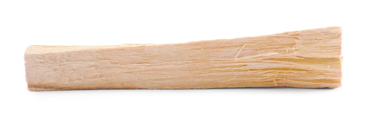 Photo of One palo santo stick on white background