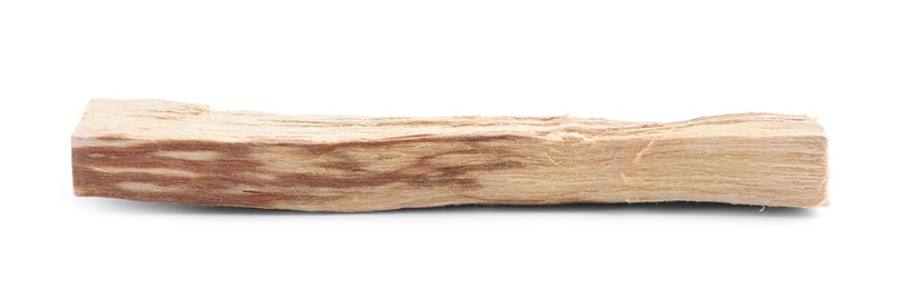 Photo of One palo santo stick on white background