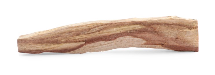 Photo of One palo santo stick on white background