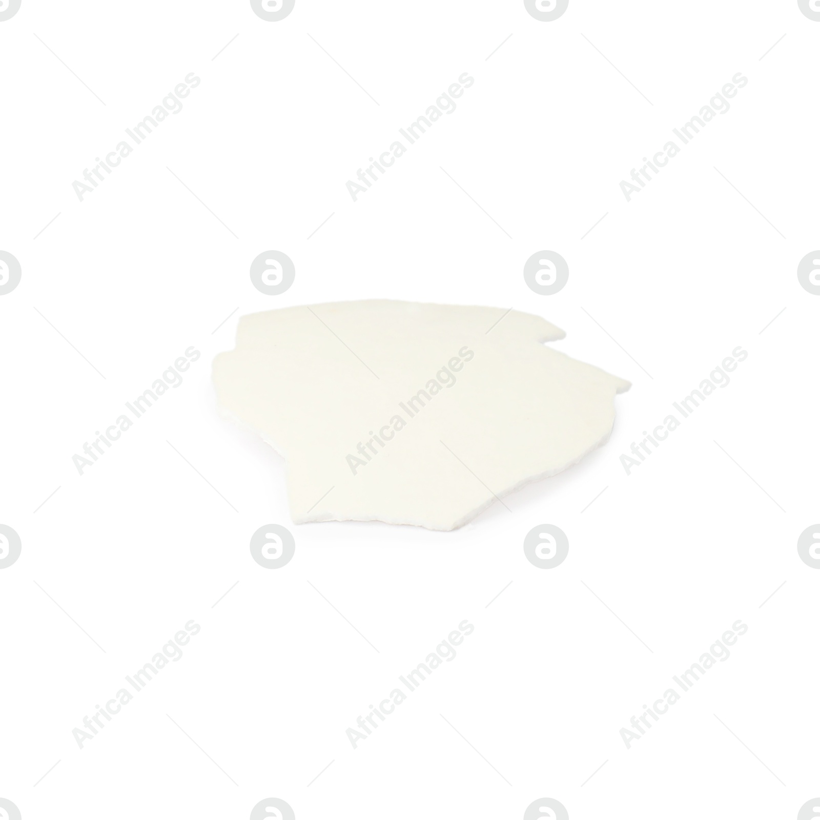 Photo of One piece of broken eggshell isolated on white