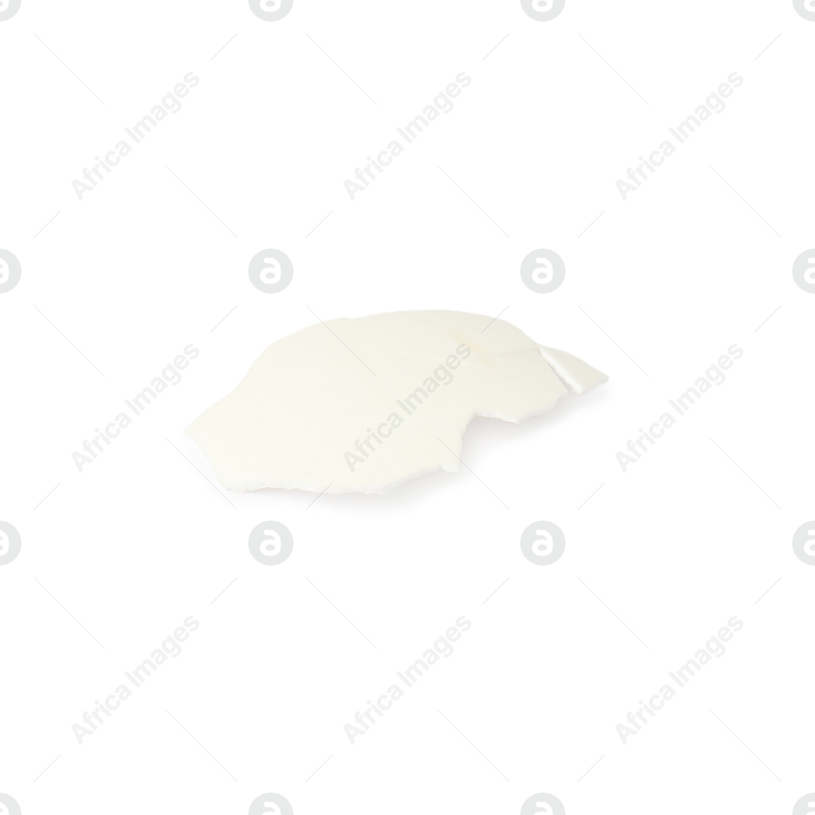 Photo of One piece of broken eggshell isolated on white