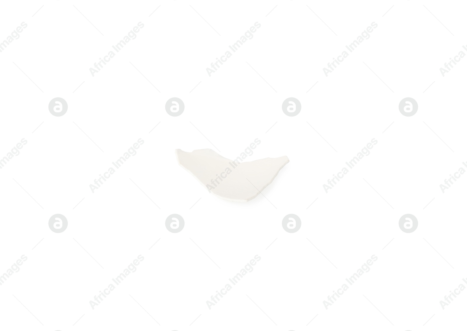 Photo of One piece of broken eggshell isolated on white