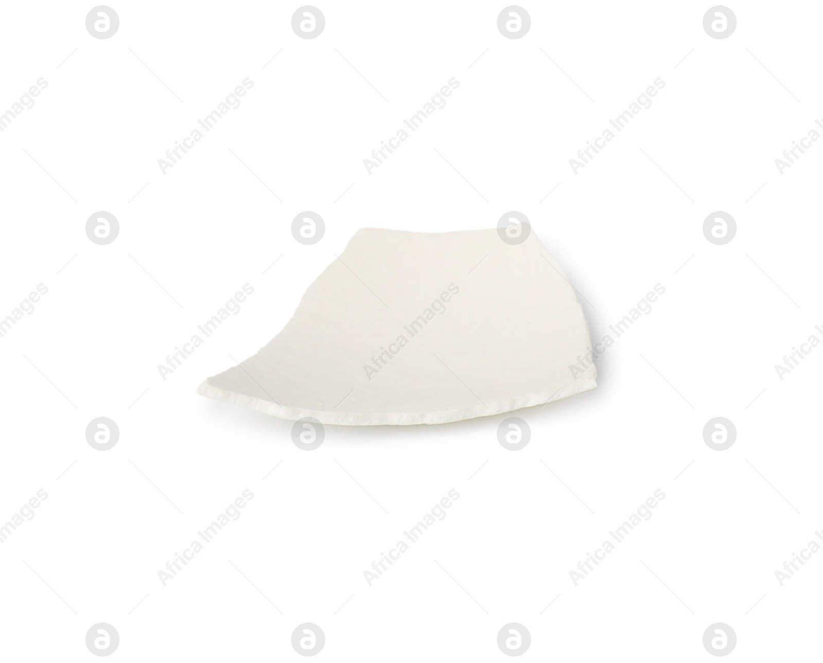 Photo of One piece of broken eggshell isolated on white