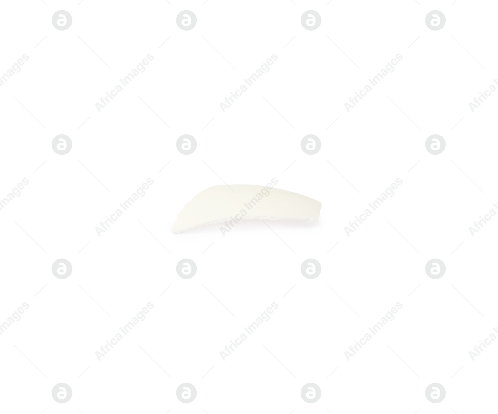 Photo of One piece of broken eggshell isolated on white