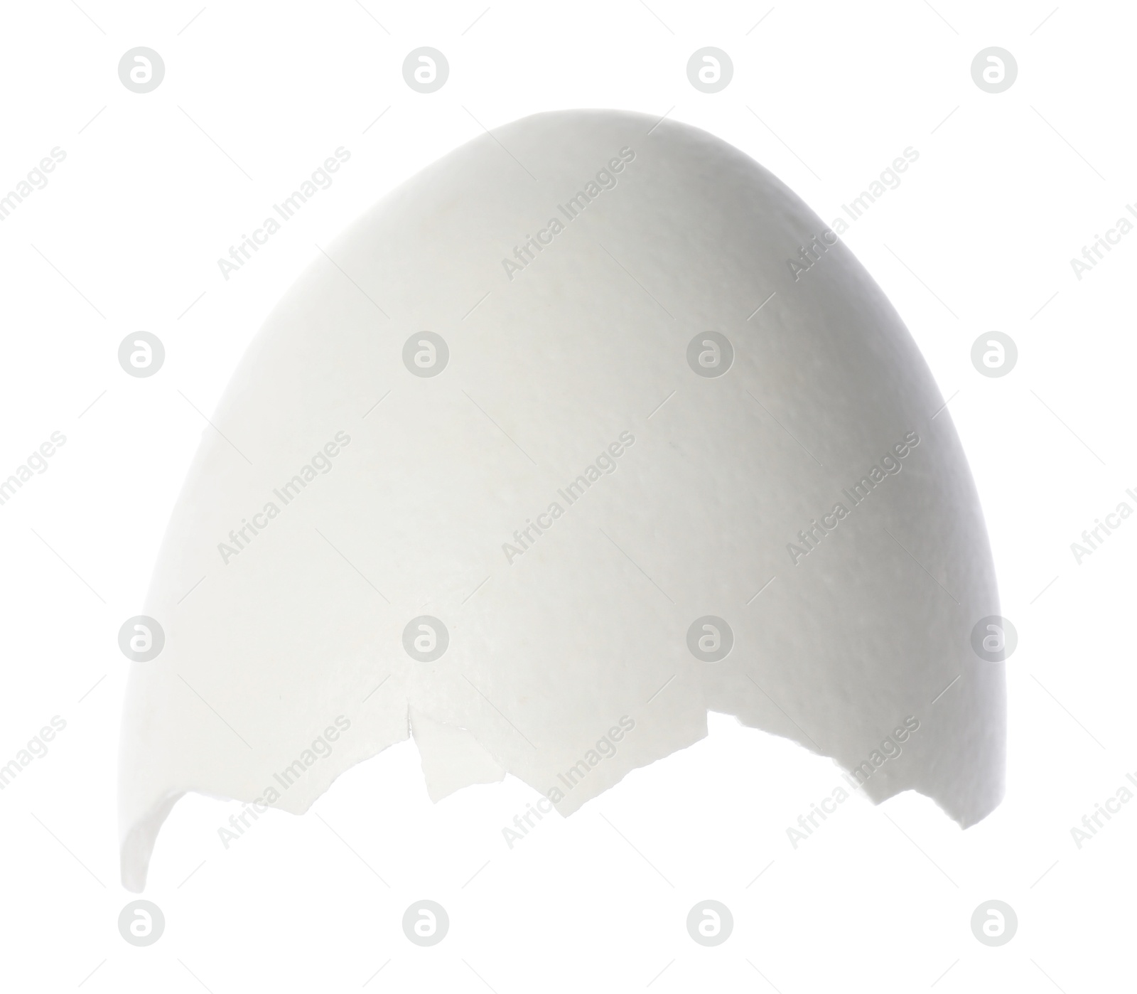 Photo of One piece of broken eggshell isolated on white