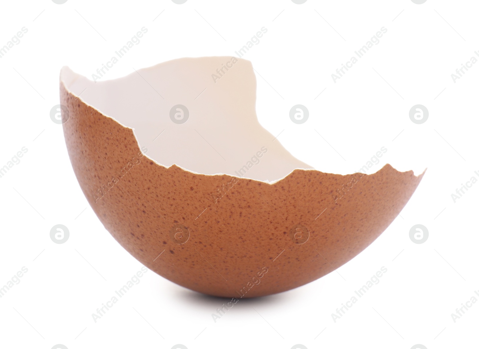 Photo of One piece of broken eggshell isolated on white