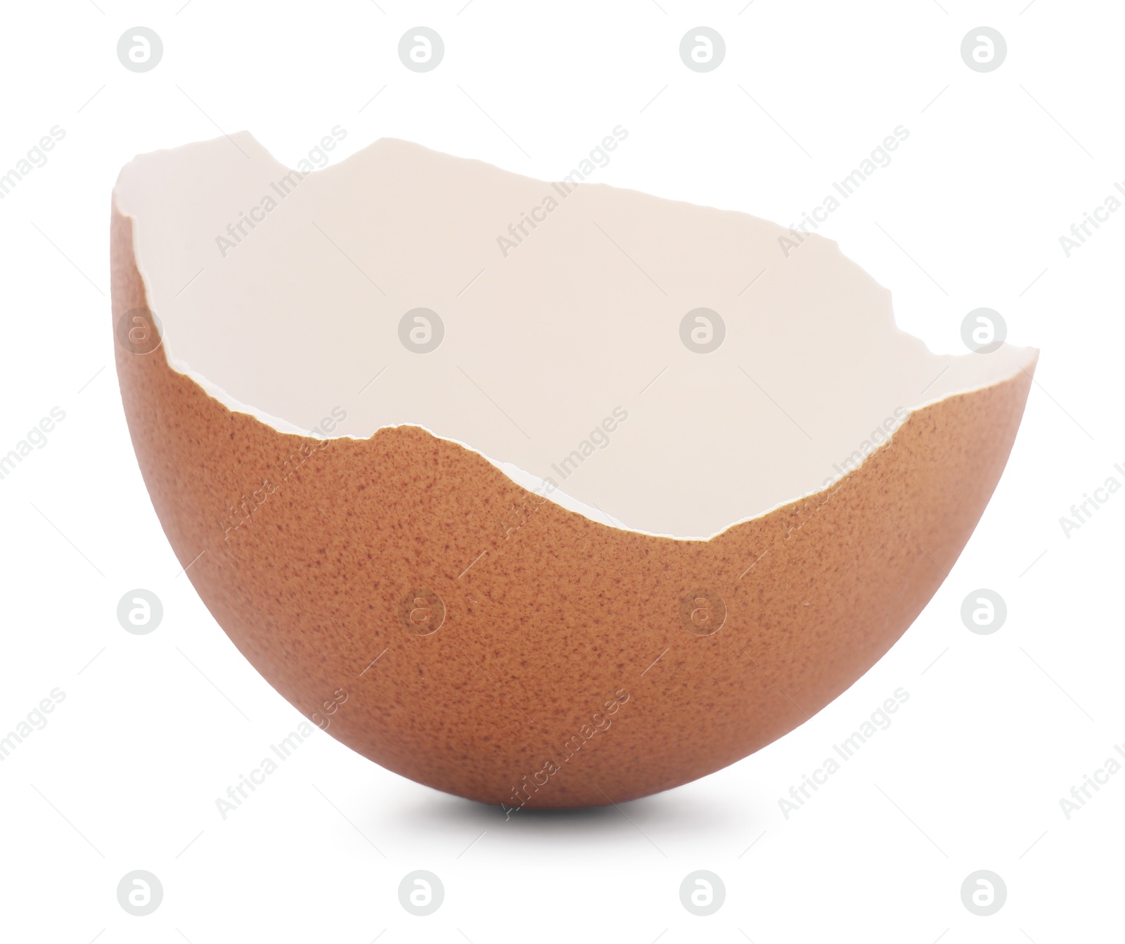 Photo of One piece of broken eggshell isolated on white