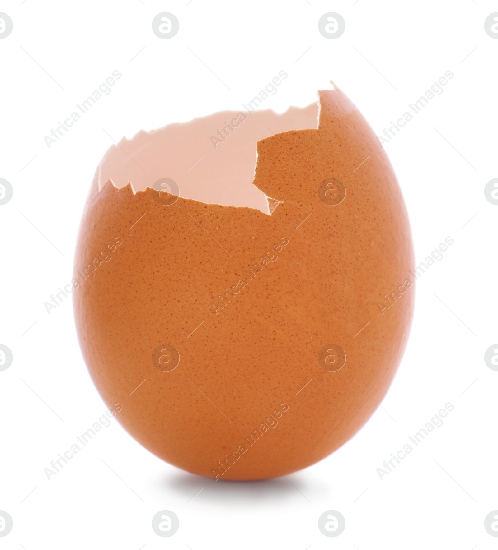 Photo of One piece of broken eggshell isolated on white