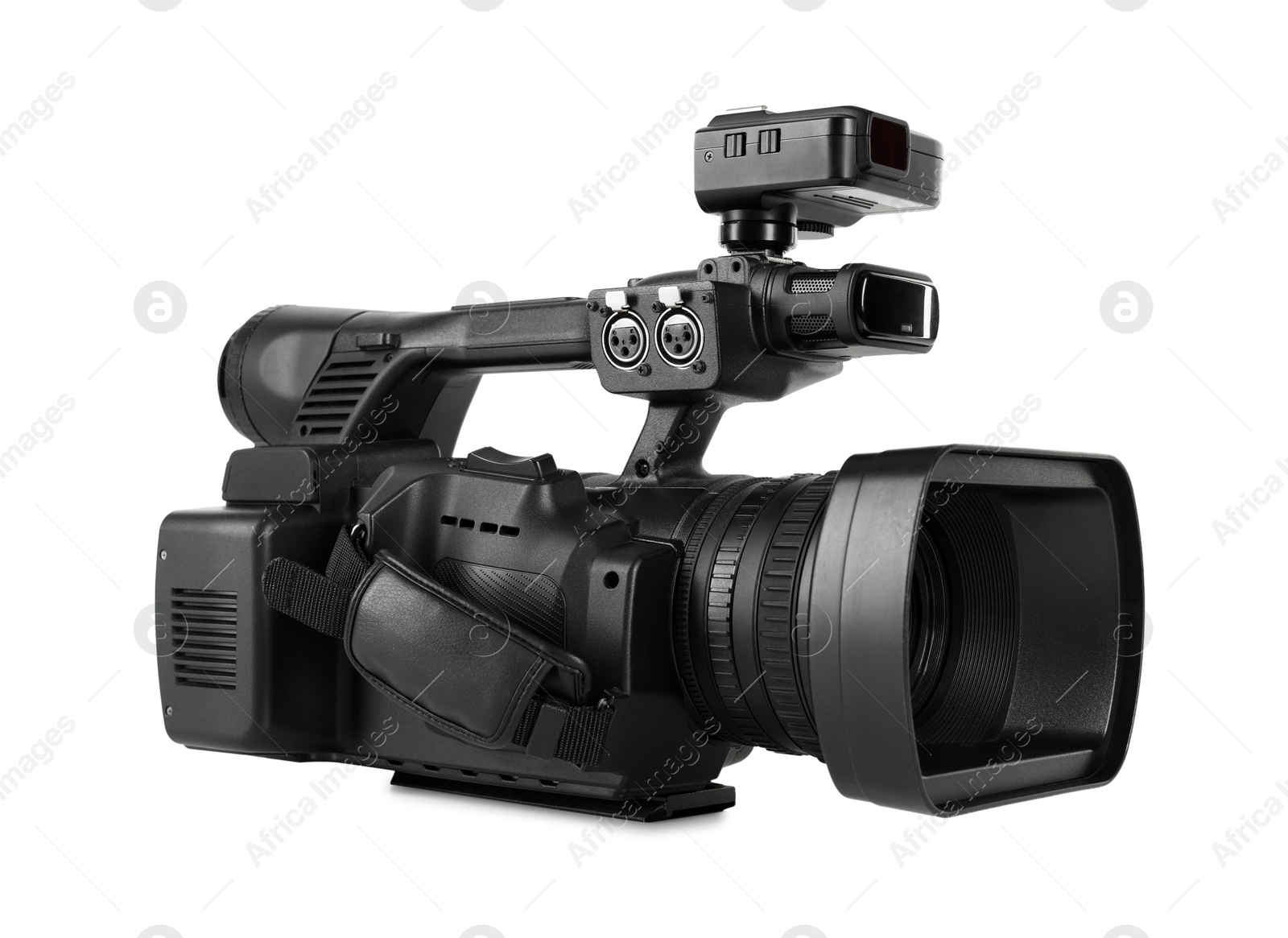 Photo of Modern professional video camera isolated on white