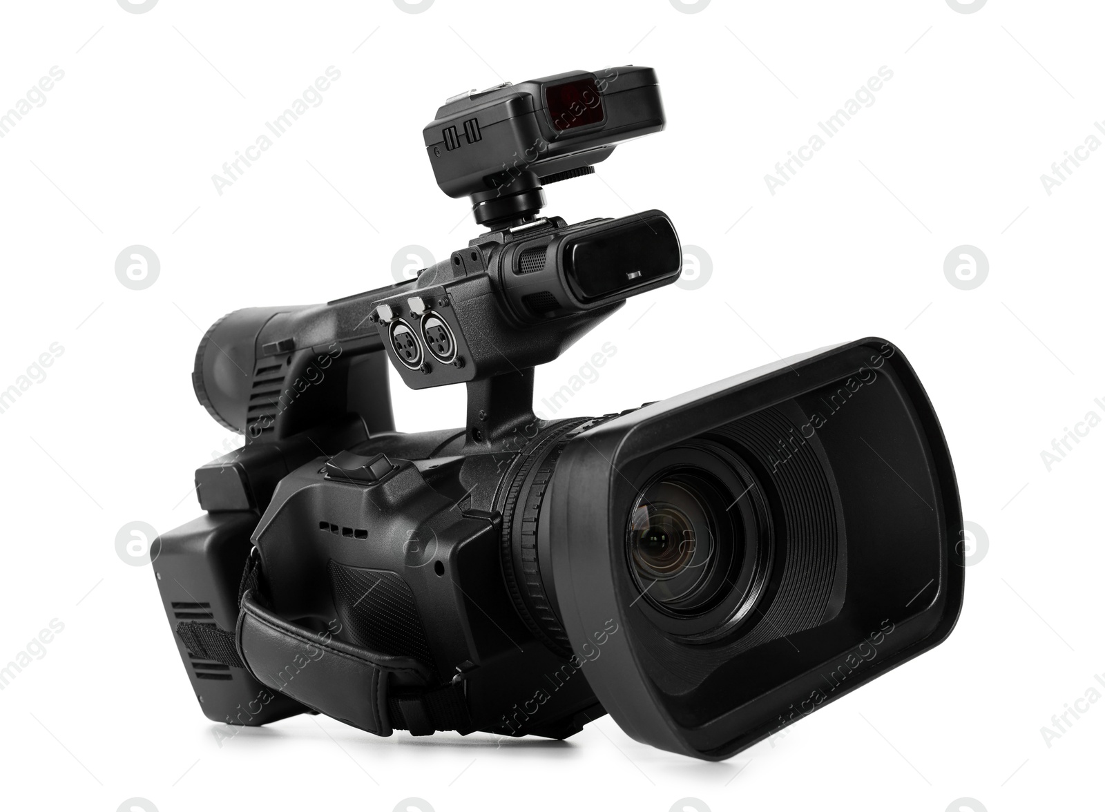 Photo of Modern professional video camera isolated on white